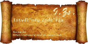 Istvánfy Zsófia névjegykártya